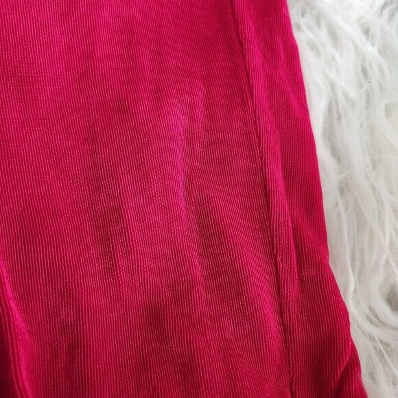 Vintage Womens Slinky Pants Size Large Red Vertical Textured Knit Palazzo Pants - Picture 8 of 9